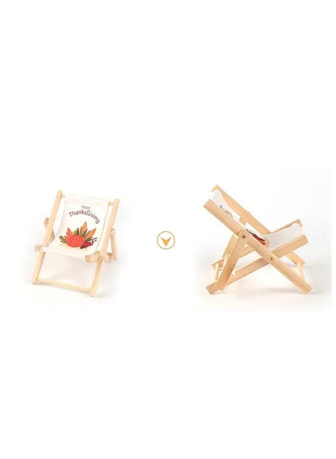 Thanksgiving Mini Folding Lounge Chair Phone Stand Desk Decor Ornament - Image 1